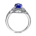 thumbnail image 3 of 1.50 Carat oval cut Sapphire and Diamond Antique Engagement Ring in 14k White Gold Sapphire and diamond engagement ring, 3 of 3