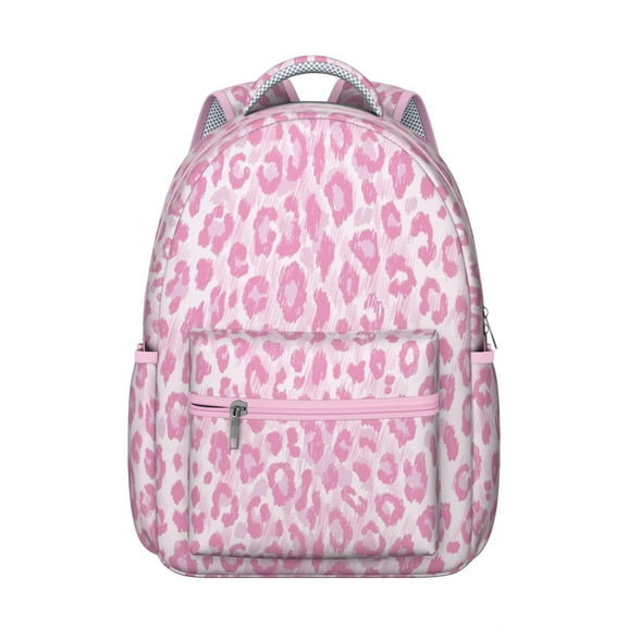 Leopard Print Backpack for School,Cute School Bag,Schoolbag with Adjustable Shoulder Straps & Padded Back,15.3"x11"x7.1".﻿