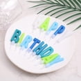 thumbnail image 4 of Happy Birthday Letter Candles, 13 Colorful Alphabet Cake Candles with Bold Letters Wax Cake Topper Set for Birthday Party Decorations & Celebration (Blue Green), 4 of 7