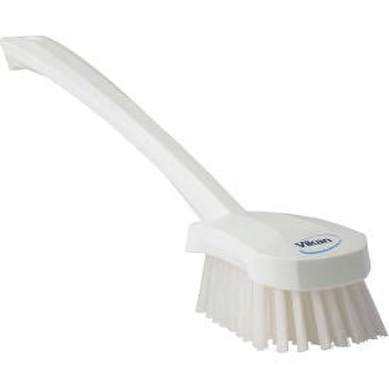 Vikan 41865 Long Handle Scrubbing Brush- Stiff White