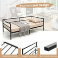 thumbnail image 3 of 2-in-1 Metal Twin Daybed Frame with Metal Slat Support 3-Sided Guardrails Black Space-Saving Sofa Bed No Box Spring Needed for Living Room Guest Room, 3 of 8