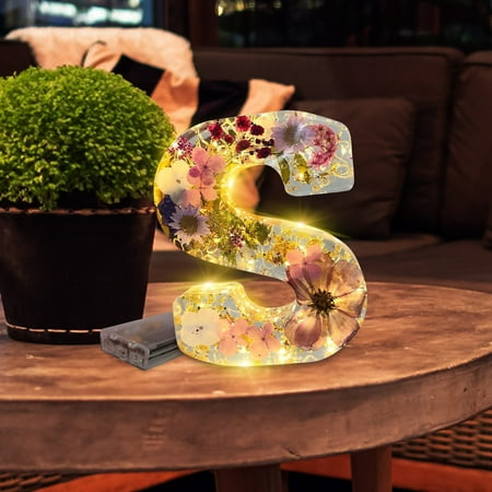 

KeShDi 2024 Home Decor Clearance Under $5 Resin Letter Tale Lamp with High Facial Valueand Floral Decoration Can Be Used As A Night Light Celebrate All Moms