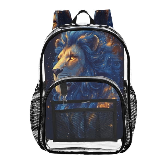 ALAZA Clear Backpack Cool Lion PVC Transparent BookBag