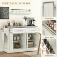 thumbnail image 5 of CoSoTower Rolling Kitchen Island with Storage and Stainless Steel Top, Kitchen Trolley with Drawers, Cabinets, Towel Rack, Cream, 5 of 5