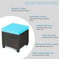 thumbnail image 5 of DORTALA 2 Piece Patio Wicker Ottomans, 2 in 1 Outdoor PE Rattan Side Table & Footstool Foot Rest with Cushions for Couch, Chair, Turquoise, 5 of 8