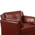 thumbnail image 2 of Benjara BM207935 Faux Leather Upholstered Chair with Curved Arms & Stitching Details, Red, 2 of 5