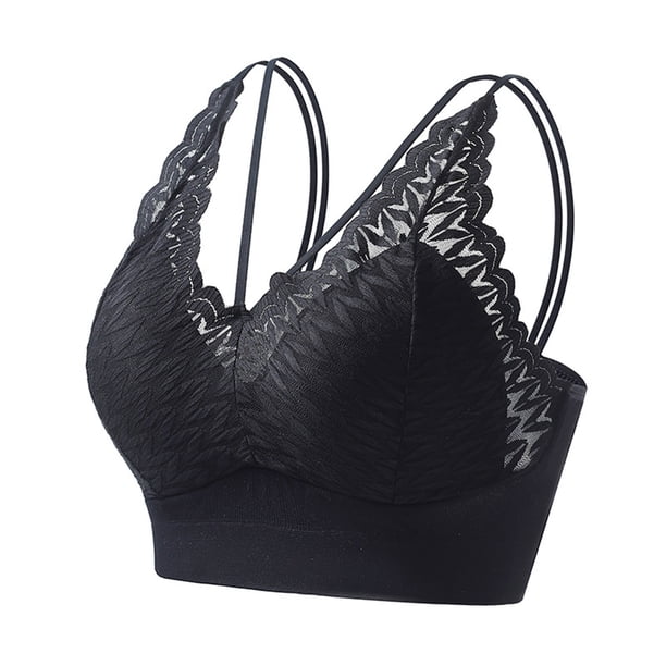 Gibobby Brasier deportivo para mujer Mujeres Sexy Full Lace Flower Ropa interior sin Sin espalda Cintura Abrigo Sujetador Busto envuelto(Negro,Talla única)