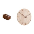 thumbnail image 1 of Soporte rectangular multifuncional para pañuelos de papel y reloj de pared de madera maciza. Organizador de diseño creativo para cocina, coche, restau, 1 of 8