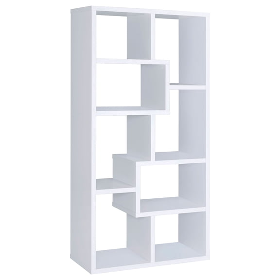 Theo 71-inch 6-shelf Wood Bookshelf White