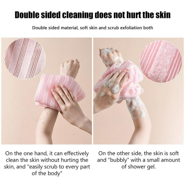 Cepillo exfoliante para la espalda, cepillo exfoliante para el cuerpo, limpiador de espalda, toalla para ducha