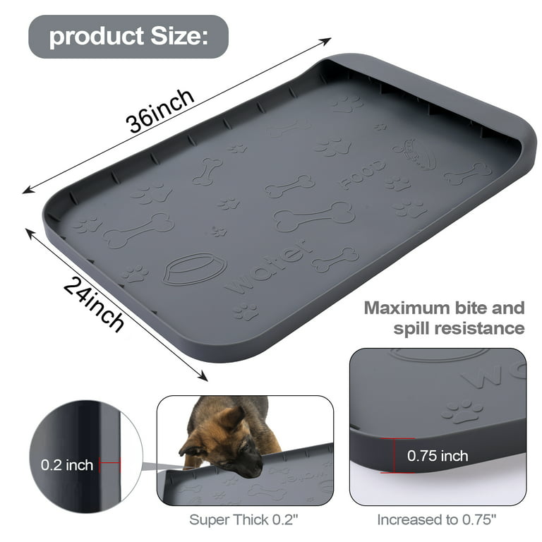 NORBOE Dog Mat for Food and Water, Silicone Dog Food Mat with Pocket for  Catches Spill and Residue, Multiple Sizes, Colors Pet Food Mat, Non Slip  Cat Dog Bowl Mat with Edges