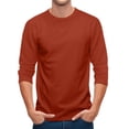 thumbnail image 6 of CIENVNSTG Men's Solid Color 3/4 Sleeve Tees-Classic Crew Neck Loose Fit Baseball T-Shirts Red 3XL, 6 of 7