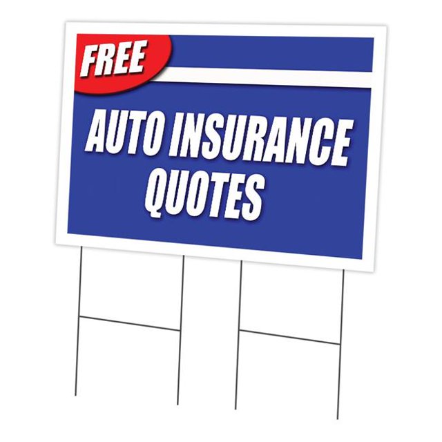 SignMission C-2436 Free Auto Insurance Q 24 x 36 in. Free Auto Insurance Q Yard Sign & Stake