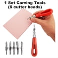 thumbnail image 3 of 14PCS Rubber Stamp Carving Kit with Linoleum Block Carving Tools for Printmaking,Stamp Making Kit Block Printing Kit,14 x pink rubber blocks 1 set x stamp engraving tool (with 6 blades), 3 of 6