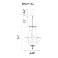 thumbnail image 6 of CWI Lighting Stefania 8 Light Down Transitional Metal Chandelier in Chrome, 6 of 6