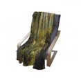 thumbnail image 4 of Forest Soft Flannel Fleece Blanket, Trees Sun Rays in Woods Foliage Greenery Scenic Outdoors Tranquil Untouched, Cozy Plush for Indoor and Outdoor Use, 50" x 70", Green Yellow Brown, by Ambesonne, 4 of 6