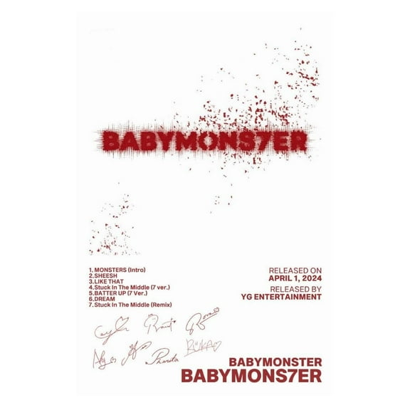 BABYMONSTER BABYMONS7ER 2024 Album Cover Music Poster Kpop Home Decor For Living Room Aesthetic Kpop Female Girl Group Cover Wall Art Bedroom Decor