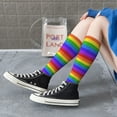 thumbnail image 5 of Naloa Colorful Glitter Rainbow Thigh High Socks Extra Long Stretchy Sock Women Over Knee High Opaque Stocking Daily Wear, 5 of 6