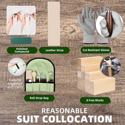 Wood Whittling Kit for Beginners-Complete Whittling Set with 4pcs Wood Carving Knives & 8pcs Basswood Wood Blocks-Perfect Wood Carving Kit Set-Includes Wood Carving Tools for Adults and Kids