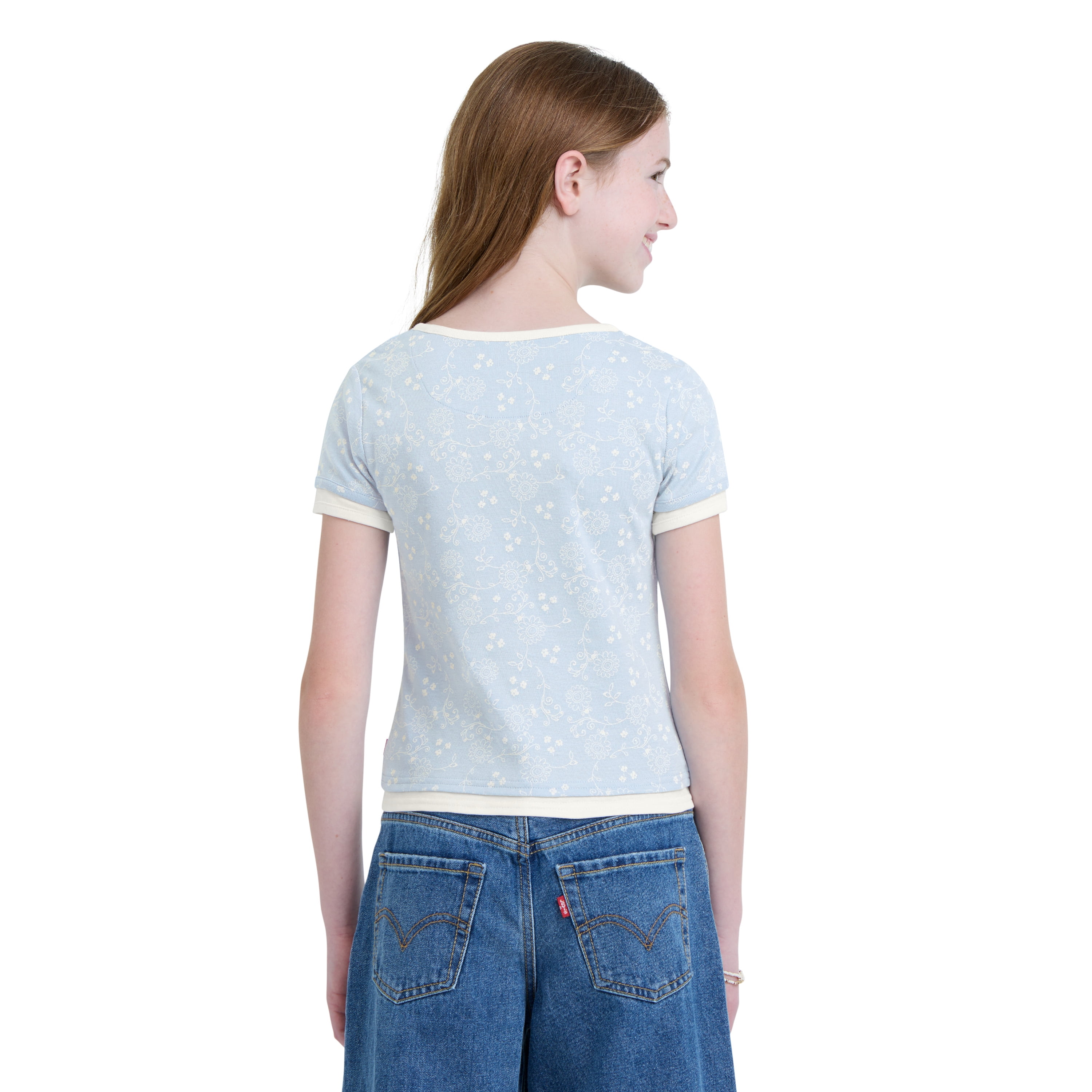 Levi Girls Layered Short Sleeve Top, Sizes 7-16