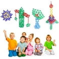thumbnail image 4 of Rompecabezas de 150 piezas Bloques de construcción magnéticos Juguetes Imán BAU Kit de construcción Juguetes educativos para niños Juego de apilamiento con ladrillos y palos magnéticos Ormromra LL-1767, 4 of 4