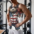 thumbnail image 5 of Pofeuu Patriotic Boxing Bear Art Print Men's Workout Tank Tops Sleeveless Muscle Gym Shirt Quick Dry-4X-Large, 5 of 7