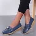 thumbnail image 4 of adviicd Summer Shoes For Women Girls Flip Flops Casual Women's Non Mesh Flowers Slip Solid Color Slip On Thick Sole Breathable Work Single Shoes Dark Blue 6.5, 4 of 5
