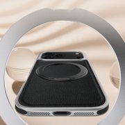 ShellTech for iPhone 15 Pro Max Leather Magnetic Case,360° Rotating Adjustable Magnetic Stand [Compatible with Magsafe] Shockproof Anti-Scratch Anti-Fingerprint Protective Slim Hard PC Cover,Orange