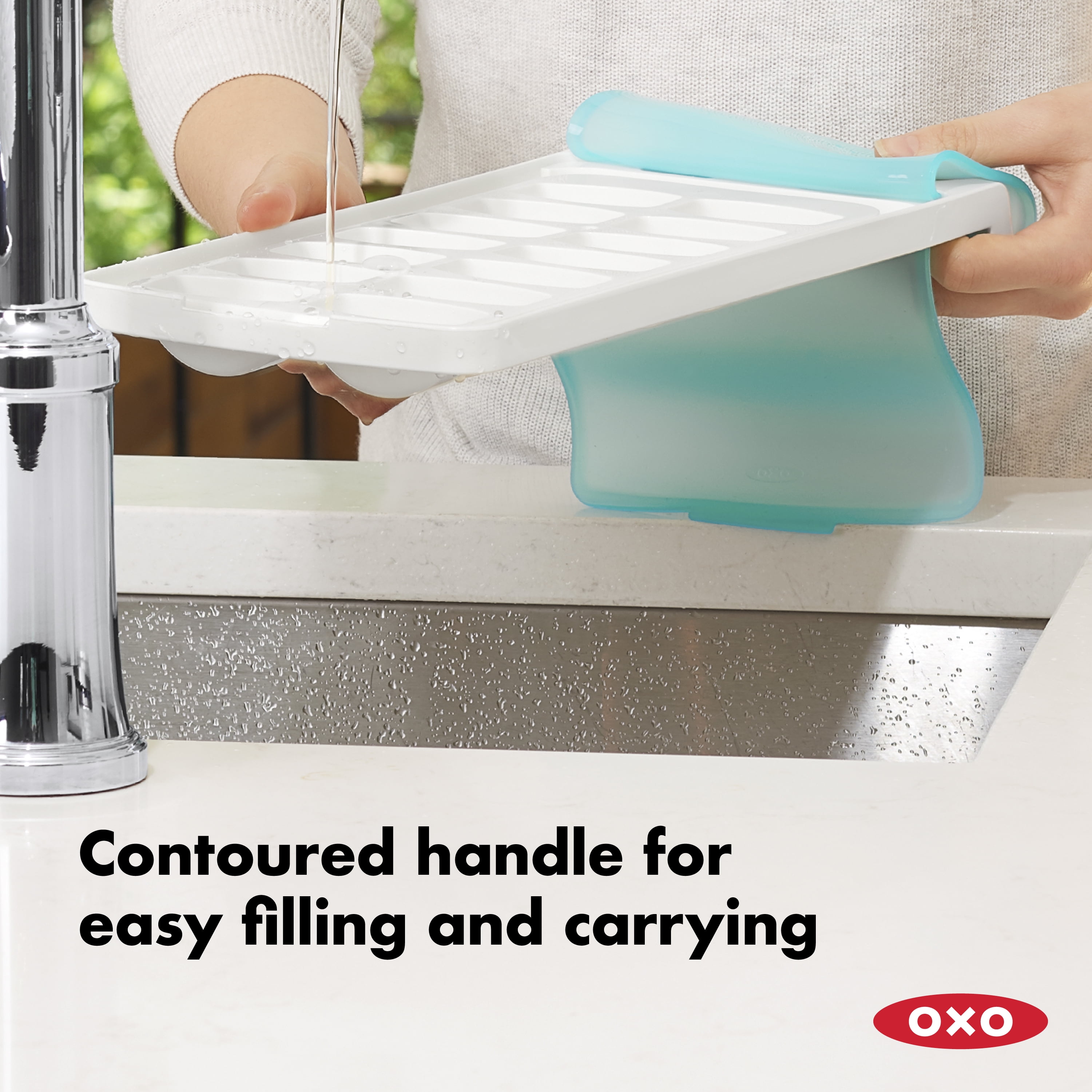 (3 pack) OXO Softworks No-Spill Rectangular Ice Cube Tray