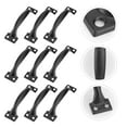 thumbnail image 3 of 10pcs 4 Inches Retro Style Drawer Handle Dumpling Shape Pull Ring Knob for Kitchen Drawer Cabinet (Black), 3 of 8