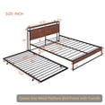 thumbnail image 4 of Queen Size Metal Platform Bed Frame with Trundle, USB Ports and Slat Support ,No Box Spring Needed Black, 4 of 13