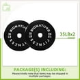 thumbnail image 2 of FlexWave 35LB Olympic Bumper Plates Pair, 2-Inch Rubber Olympic Weight Plates with Steel Hub, Solid Color, for Strength Training & Home Gym, 2 of 6