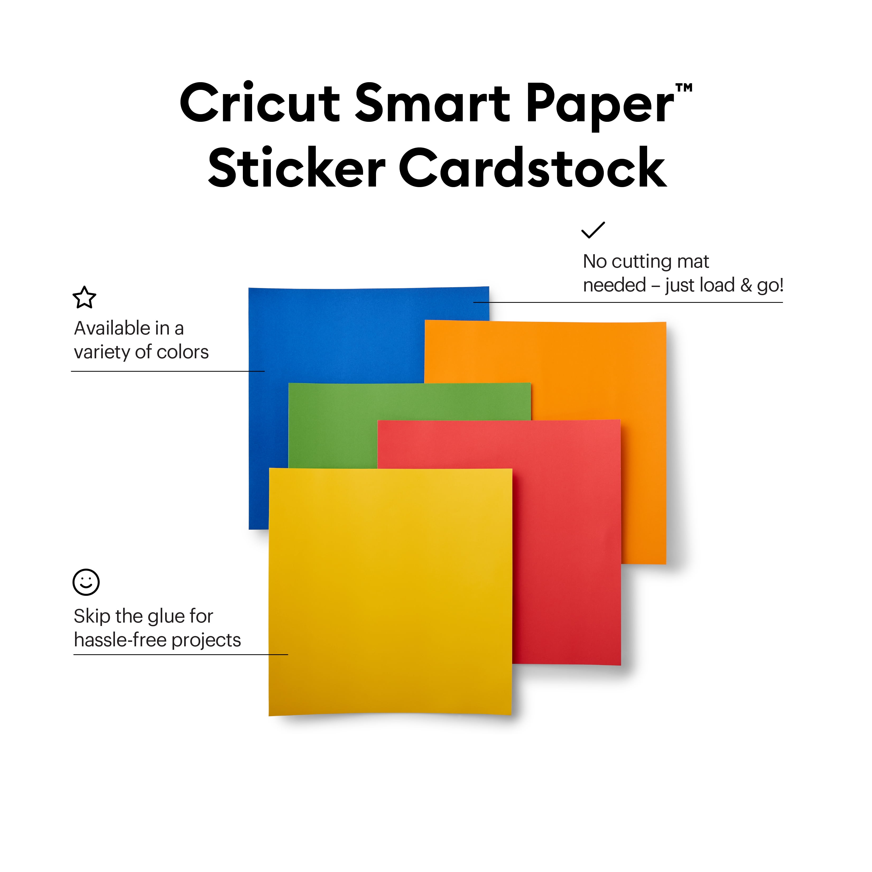 Cricut Joy™ Smart Paper™ Matless Sticker Cardstock, Bright Bow Sampler (10), 13" x 13"