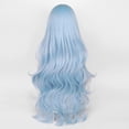 thumbnail image 4 of Peluca azul hielo para disfraz Cosplay peluca + horquilla anime larga mujer rizada y esponjosa Halloween pelo cosplay peluca anime peluca sintética resistente al calor para disfraz cosplay a, 4 of 4