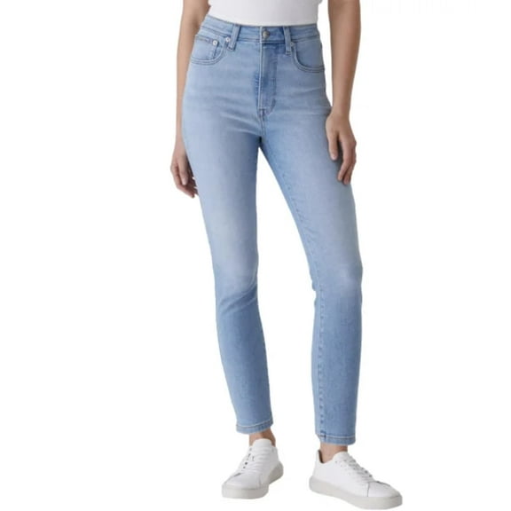 Calvin Klein Women's High Rise Stretch Skinny Jean (US, Numeric, 12, Regular, Regular, Robins Egg (Light Blue))
