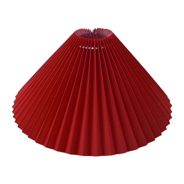 Pantalla de lámpara de mesa plisada, cubierta de luz, decoración del hogar, cubierta de lámpara de escritorio de repuesto para restaurante, comedor, Rojo