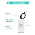 thumbnail image 2 of Uxcell CBB60 Running Capacitor, 15uF 450V 2 Wire Electric Air Compressor Motor Run Starting Capacitor for Washing Machine, Refrigerator, Air Conditioner, White, 2 of 6