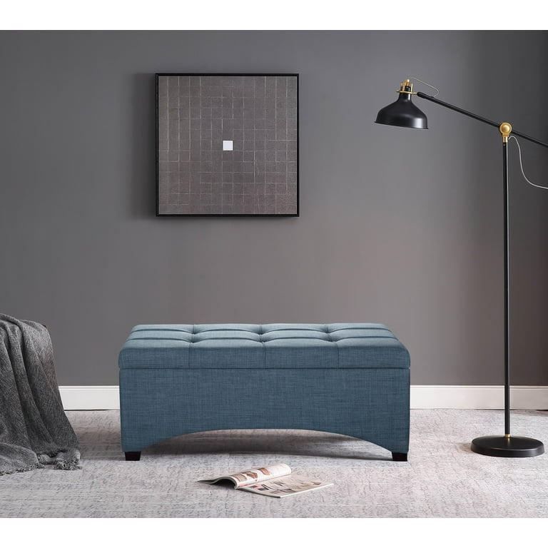 Better Homes Gardens Pintucked Storage 42 Bench Blue