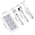 thumbnail image 2 of Zufioo Retro Butterfly Print Children's Knife, Fork and Spoon Three-Piece Set, Toddler Safety Cutlery with Outer Box Suitable for Home and Kindergarten Use, 2 of 8