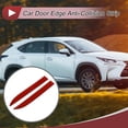 thumbnail image 2 of Unique Bargains 1 Ensemble Bord de Porte de Voiture Bande Anti-Collision Rétroviseur Réglable Pare-Chocs Protection Fibre de Carbone Rouge, 2 of 8