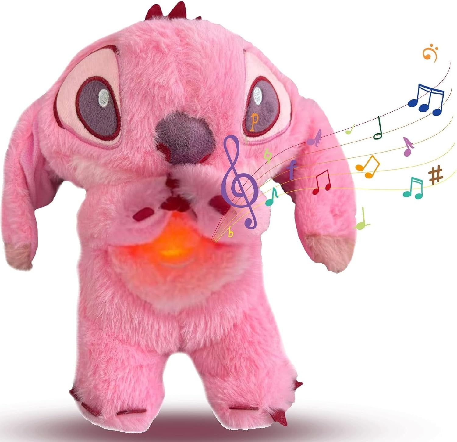Breathing Stuffed Animal Pink Cat - Soothing Plush Toy With Sound, Lights & Breathing Motion For Babies & Kids - View #5