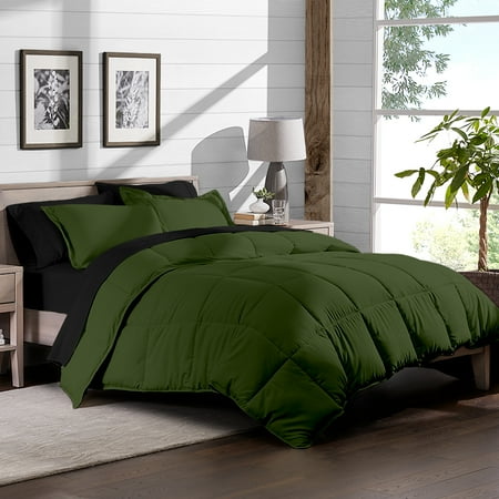 5 Piece Bed In A Bag Twin Comforter Set Green Sheet Set