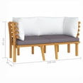 thumbnail image 2 of vidaXL 2-Seater Patio Sofa with Cushions Solid Acacia Wood, 2 of 6