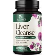 Liver Cleanse Detox & Repair Supplement - 1100mg Herbal Liver Complex - Milk Thistle with Silymarin, Dandelion, Artichoke Extract, Turmeric & Beetroot - Natural & Gentle Liver Support - 60 Capsules