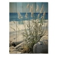 thumbnail image 3 of Designart "Seaside Flora at the Beach II" Nautical & Beach Print on Natural Pine Wood, 3 of 5