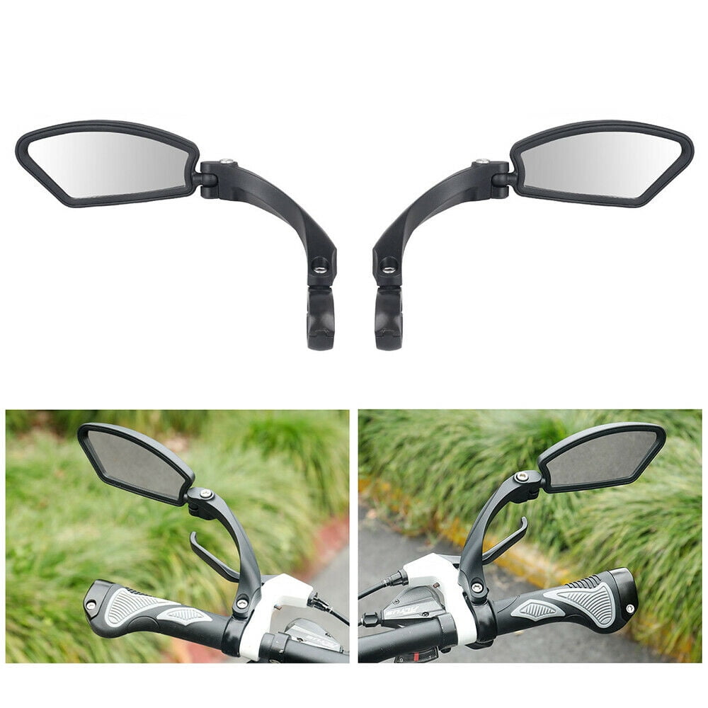 1 Pair Bike Handlebar Rearview Mirror MTB Bicycle Rectangle Rear View Safety