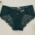 thumbnail image 2 of Dresfit Women's Lace Underwear 2026, Thin & Hip Lifting Mid Waist Briefs Dark Green M, 2 of 3