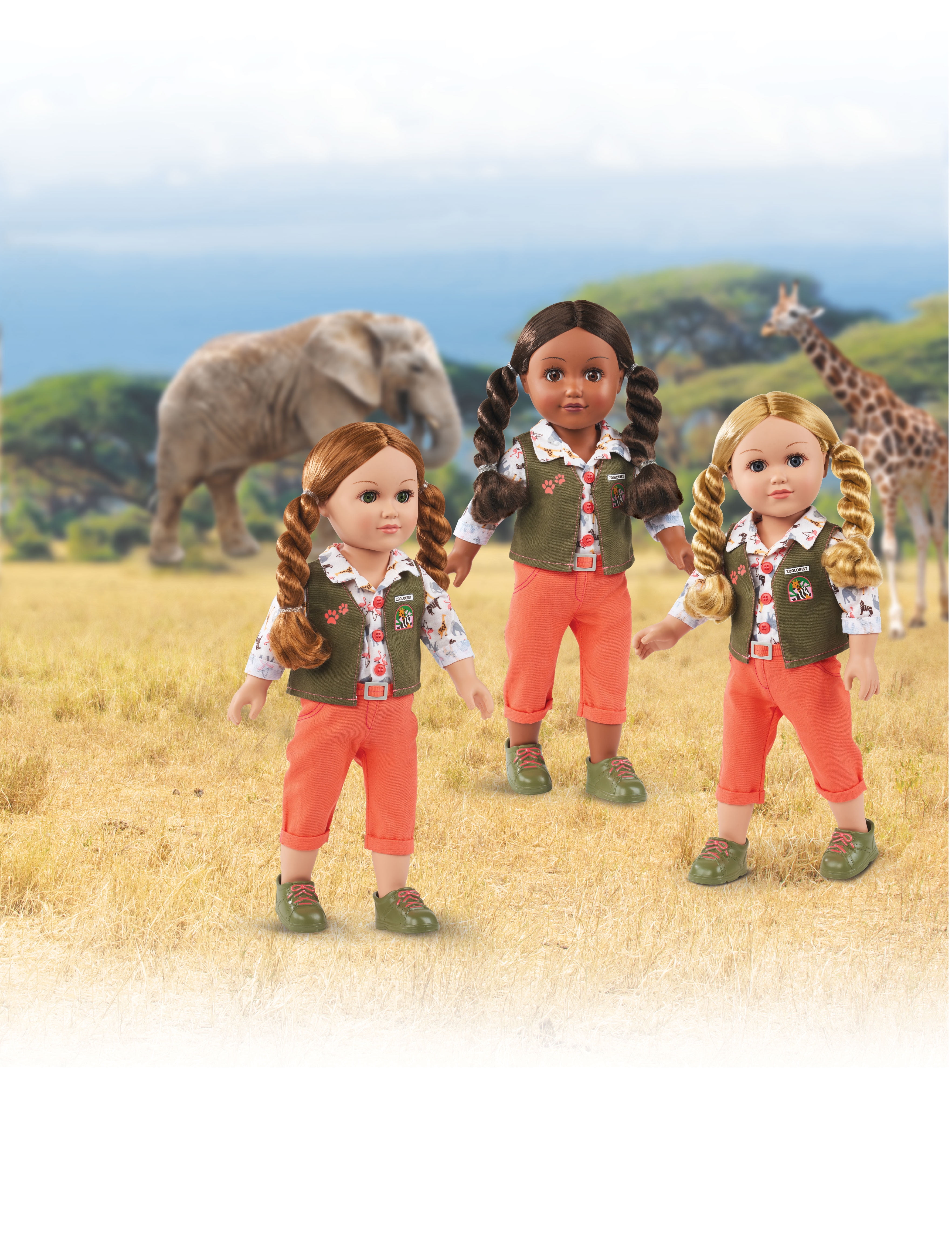 My Life As Poseable Zoologist 18" Doll, Blonde Hair, Gray Eyes, Light Skin Tone