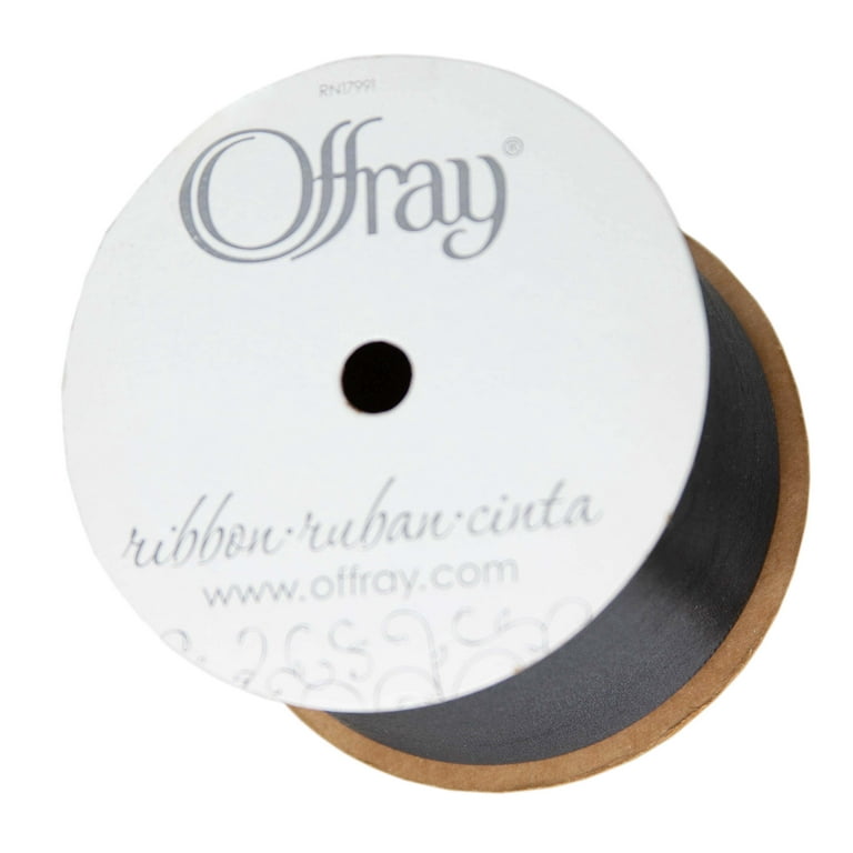 Offray Ribbon, Black 2 1/4 inch Single Face Satin Polyester Ribbon