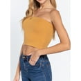 thumbnail image 3 of A2Y Women's Basic Sexy Cute Tube Strapless Cotton Tank Top Vintage Mustard M, 3 of 4